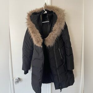 Black Mackage down coat with fur